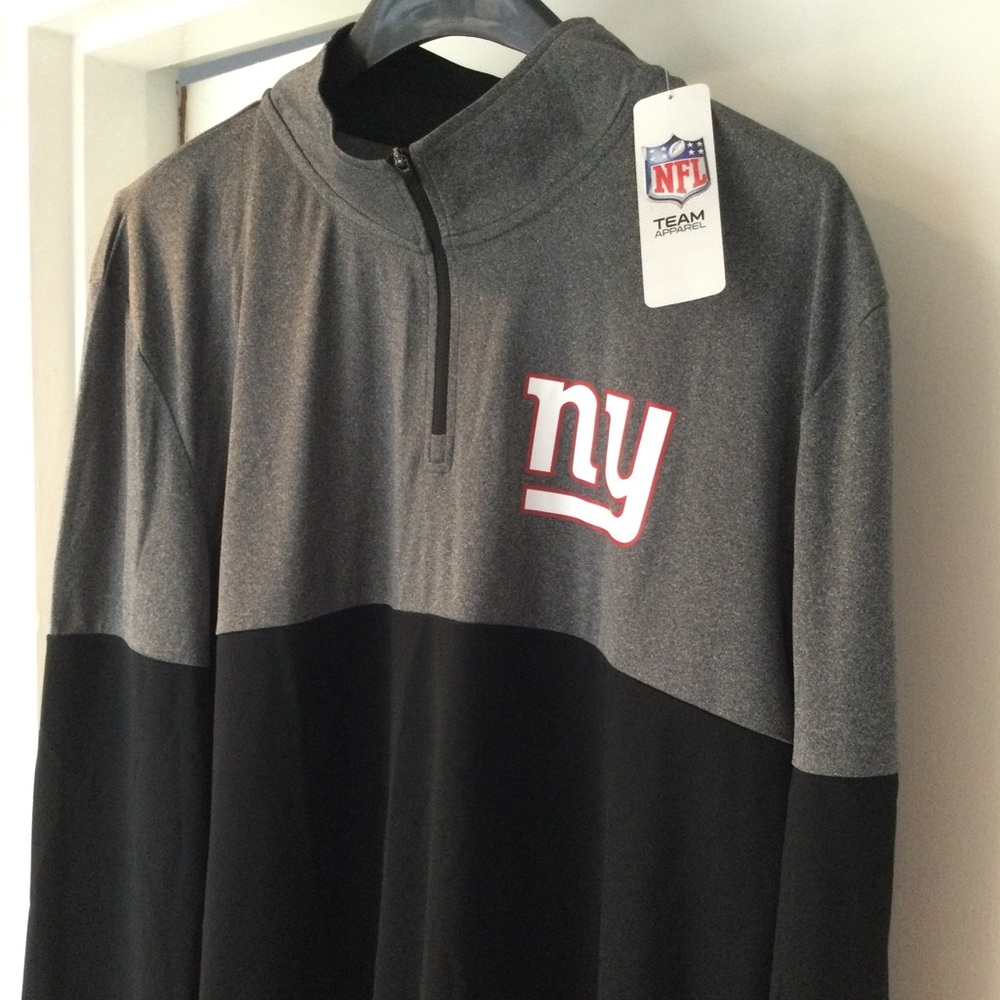 NY Giants NFL Quarter Zip Men’s Pullover Top New York Lightweight Shirt Large - Picture 13 of 13